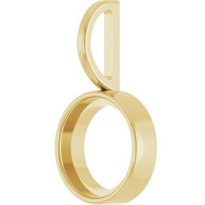 14K Yellow Gold 8 mm Round Cabochon Charm/Pendant Mounting – image 4