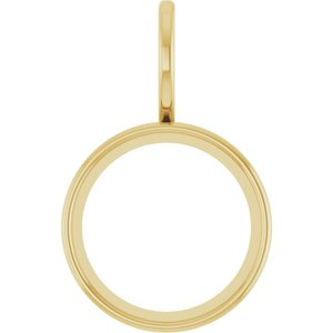 14K Yellow Gold 11 mm Round Cabochon Charm/Pendant Mounting – image 2
