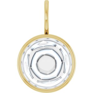 14K Yellow Gold 11 mm Round Cabochon Charm/Pendant Mounting