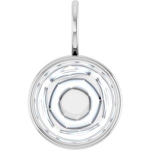 Platinum 11 mm Round Cabochon Charm/Pendant Mounting