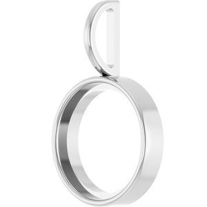Sterling Silver 11 mm Round Cabochon Charm/Pendant Mounting – image 4