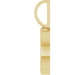 14K Yellow Gold 11 mm Round Cabochon Charm/Pendant Mounting – image 6