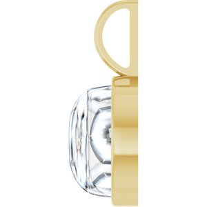 14K Yellow Gold 11 mm Round Cabochon Charm/Pendant Mounting – image 5
