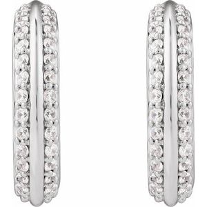 Sterling Silver 5/8 CTW Natural Diamond Hoop Earrings – image 2