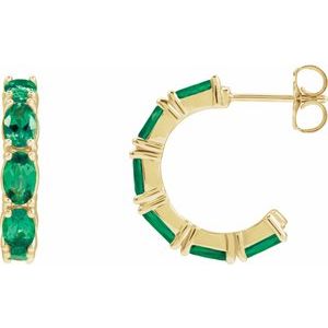 14K Rose Gold 5x3 mm Oval 20.6 mm Hoop Earring Mounting