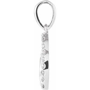 14K White Gold .07 CTW Natural Diamond Heart Pendant