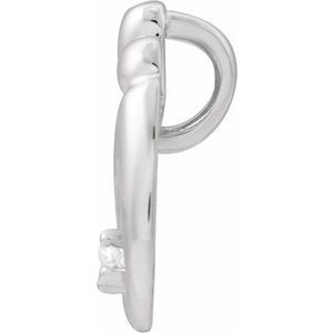 14K White Gold .03 CT Natural Diamond Mother and Child® Slide Pendant