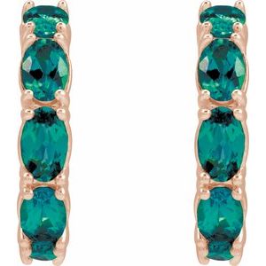 14K Rose Gold Lab-Grown Alexandrite 18.2 mm Hoop Earrings