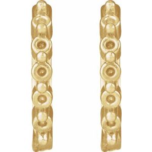 14K Yellow Gold 1.5 mm Round 12.73 mm Hinged Hoop Earring Mounting – image 2