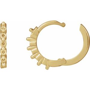 14K Yellow Gold 1.5 mm Round 12.73 mm Hinged Hoop Earring Mounting – image 3