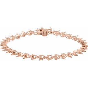 14K Rose Gold 4.7x3.3 mm Pear Line 7" Bracelet Mounting