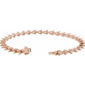 14K Rose Gold 4.7x3.3 mm Pear Line 7" Bracelet Mounting – image 2
