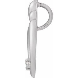 14K White Gold .05 CT Natural Diamond Mother and Child® Slide Pendant