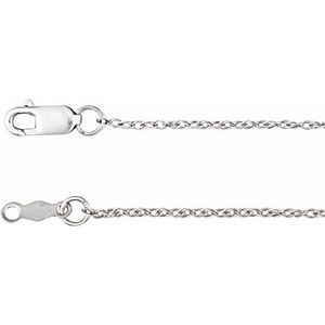 14K White 1 mm Rope 16" Chain