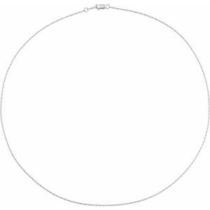 14K White 1 mm Rope 16" Chain