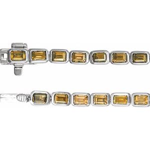 Sterling Silver Natural Blue Citrine Line 7" Bracelet – image 3