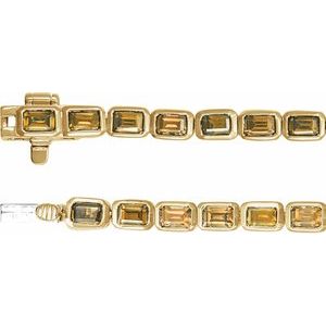 14K Yellow Gold Natural Citrine Line 7" Bracelet – image 3