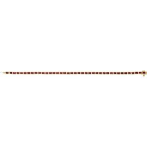 14K Yellow Gold Vermeil Natural Mozambique Garnet Line 7" Bracelet – image 4