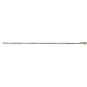 14K Yellow Gold Natural Sky Blue Topaz Line 7" Bracelet – image 4