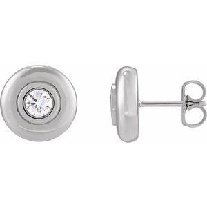 Platinum 1/5 CTW Natural Diamond Puffed Stud Earrings