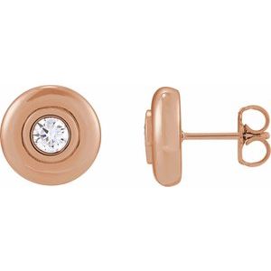 14K Rose Gold 1/5 CTW Lab-Grown Diamond Puffed Stud Earrings