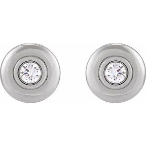 Platinum 1/2 CTW Lab-Grown Diamond Puffed Stud Earrings – image 2