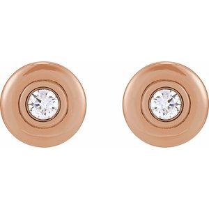 14K Rose Gold 1/5 CTW Lab-Grown Diamond Puffed Stud Earrings – image 2