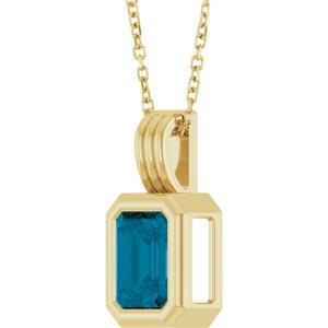 Back-Set Solitaire Necklace or Pendant