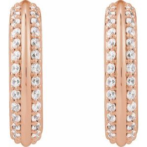 14K Rose Gold 5/8 CTW Natural Diamond Hoop Earrings – image 2