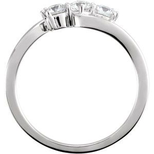 14K White Gold 1/2 CTW Lab-Grown Diamond Three-Stone Ring