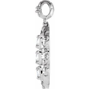 14K White Gold 1/4 CTW Natural Diamond Pendant