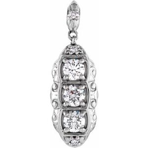 14K White Gold 1/4 CTW Natural Diamond Pendant