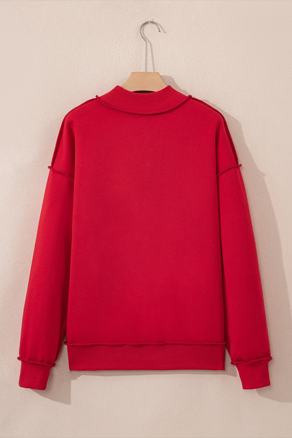 Solid Mock Neck Drop Shoulder Oversize Sweatshirt