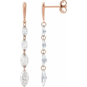 14K Rose Gold 1 1/2 CTW Lab-Grown Diamond Drilled Diamond Earrings