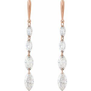 14K Rose Gold 1 1/2 CTW Lab-Grown Diamond Drilled Diamond Earrings – image 2
