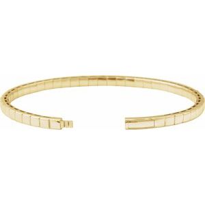14K Yellow Gold 4 CTW Lab-Grown Diamond  Flexible Bangle 7" Bracelet – image 3