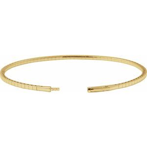 14K Yellow Gold 2 CTW Lab-Grown Diamond  Flexible Bangle 7" Bracelet – image 3
