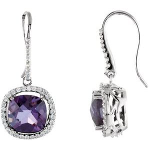 14K White Gold 10x10 mm Cushion 3/4 CTW Natural Diamond Semi-Set Halo-Style Earrings – image 3