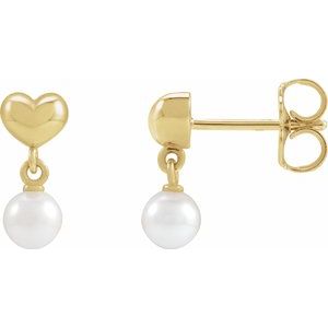 Pearl Heart Earrings