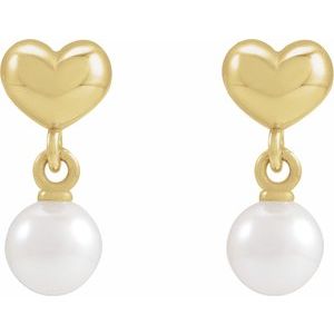 Pearl Heart Earrings
