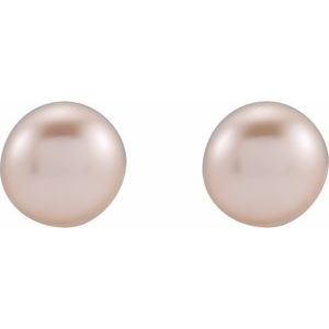 Sterling Silver Cultured Pink Freshwater Pearl Earrings