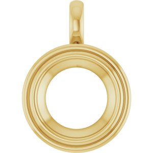 18K Yellow Gold 13 mm Round Charm/Pendant Mounting – image 2