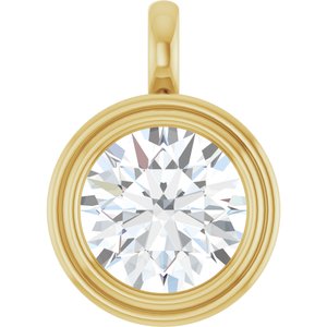 10K Yellow Gold 13 mm Round Charm/Pendant Mounting