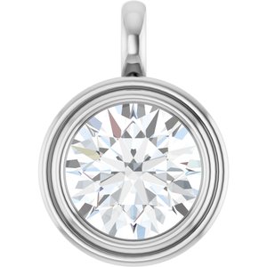 18K Palladium White Gold 13 mm Round Charm/Pendant Mounting