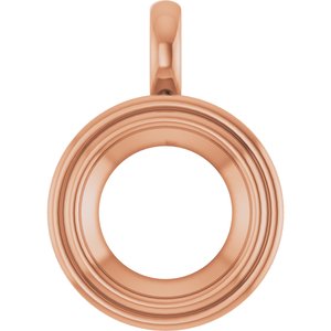 14K Rose Gold 13 mm Round Charm/Pendant Mounting – image 2
