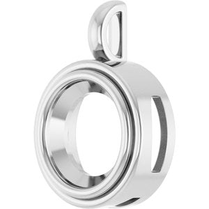 18K X1 White Gold 13 mm Round Charm/Pendant Mounting – image 4
