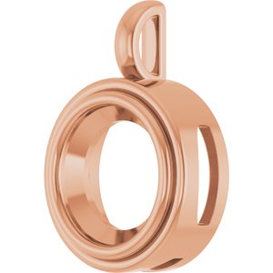 18K Rose Gold 13 mm Round Charm/Pendant Mounting – image 4