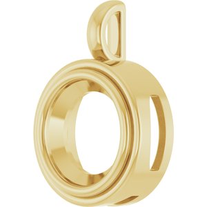 18K Yellow Gold 13 mm Round Charm/Pendant Mounting – image 4