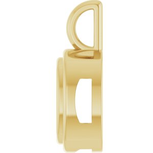 18K Yellow Gold 8x8 mm Cushion Charm/Pendant Mounting – image 6