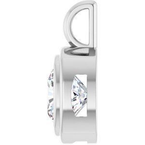 Platinum 8x8 mm Cushion Charm/Pendant Mounting – image 5